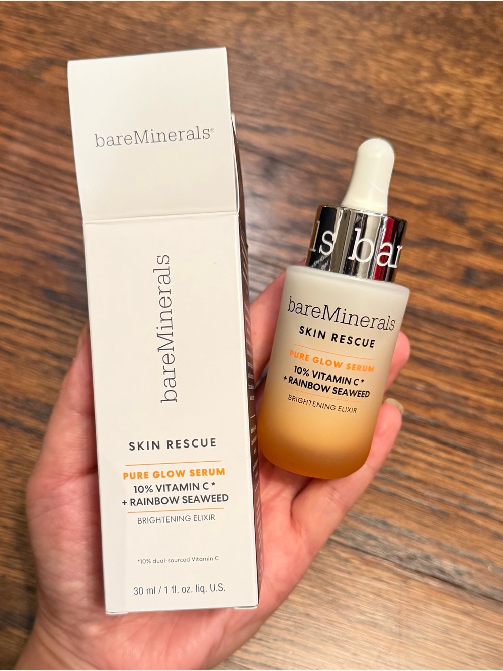 NEW bareMinerals Pure Glow Seeum with 10% Vitamin C and Rainbow Seaweed 1 oz